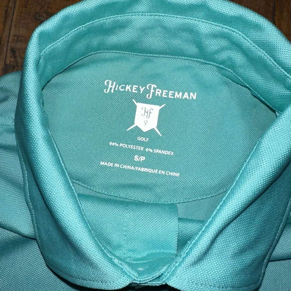 Hickey Freeman Polo Shirt‎ Men's Small Turquoise Short Sleeve Golf Performance